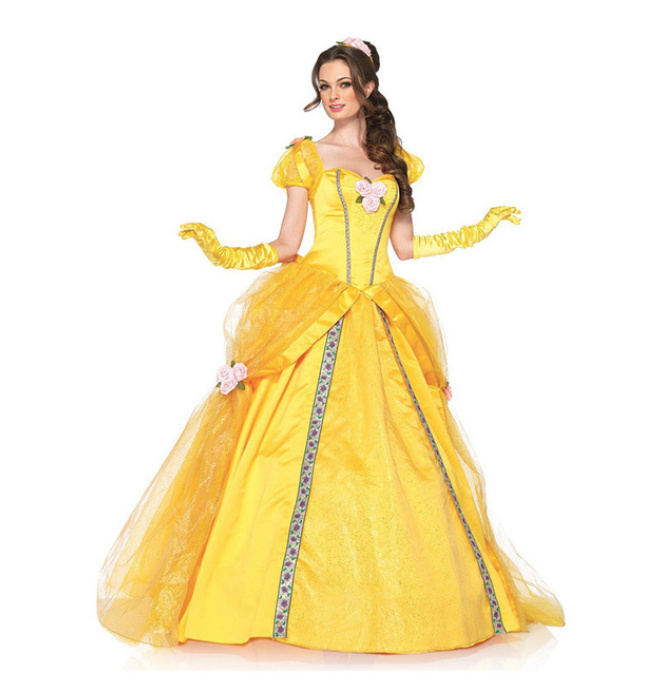 Disney Belle Prinzessin Karneval Fasching Kostüm Kleid in Gelb