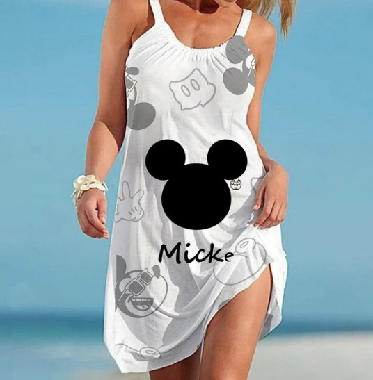 Disney Minnie Mickey Damen Sommerkleid Lhea Ärmellos Kurz