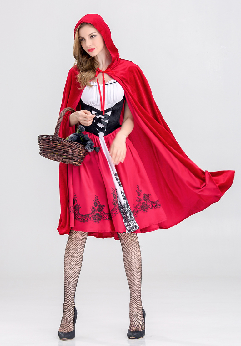 Rotkäppchen Kostüm Kleid Knielang mit Cape