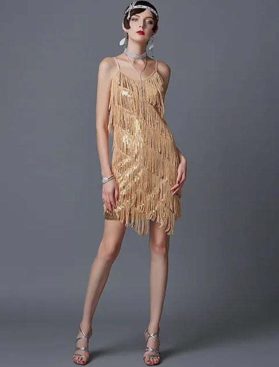 1920 er Gatsby Kleid in Gold