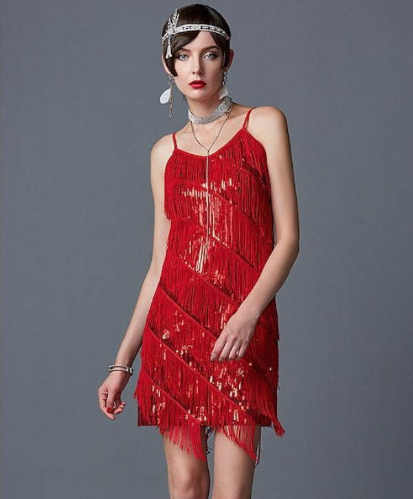 1920 er Gatsby Kleid in Rot