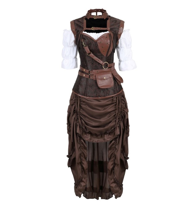 Steampunk Pirat Kleid mit Bluse Cosplay Karneval Kostüm