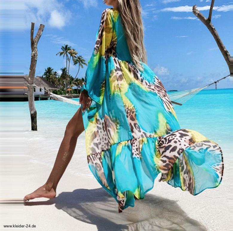 Kleider Damen Kaufen Kleider 2024 Abendkleider Strandkleid Leo Trends Elegante Günstig mit Online | Sommer Langes Sommerkleider Kimono Style Partykleider Blau Muster Strandkleider Kleider Maxikleider |